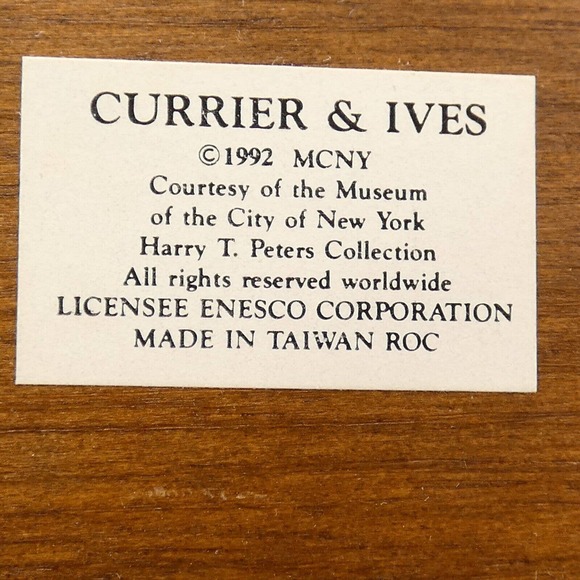 Enesco 1992 Currier & Ives Train Decor / Paperweight /w wood base ADK3U - Picture 11 of 14